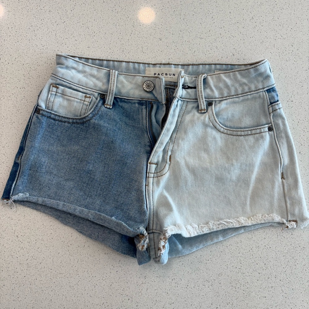 PacSun Women's Blue and Light Blue Jean Shorts
